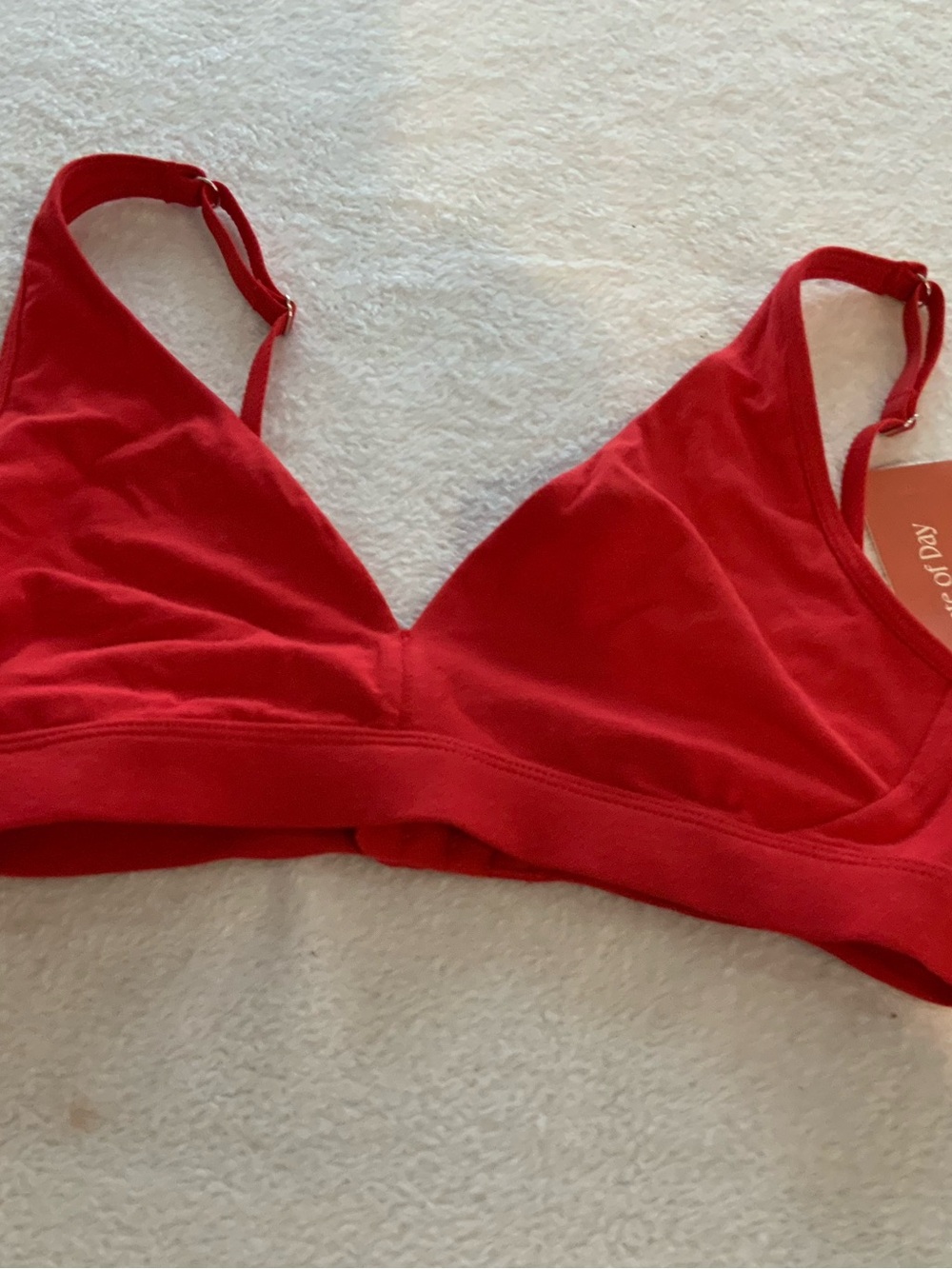 Red Wireless Triangle Bralette - Women Intimates size small. SKU 3153